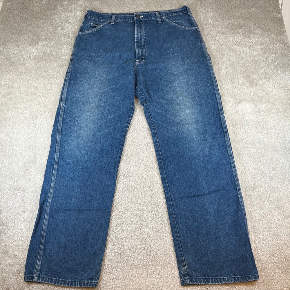 Dickies Carpenter Jeans Mens 36x32 Blue Denim Relaxed Fit Utility Workwear Pants